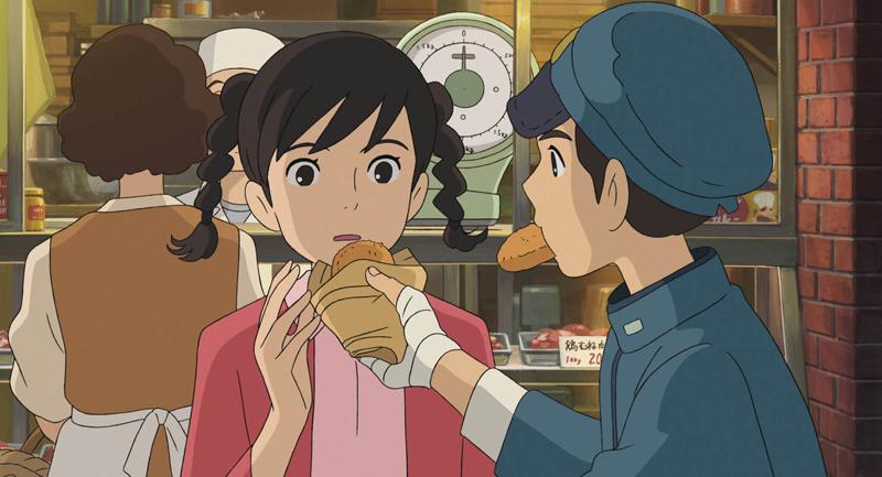 Umi and Shun sharing food